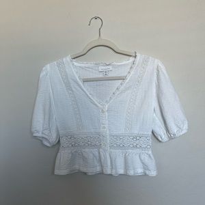 TOPSHOP White Pluff Blouse